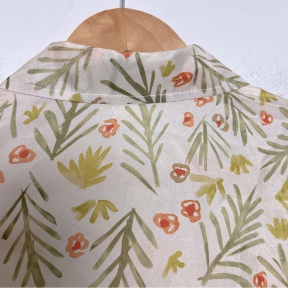 Sigrid Olsen Collection Novelty Floral Print Silk Button Up Shirt NEW - Picture 11 of 15